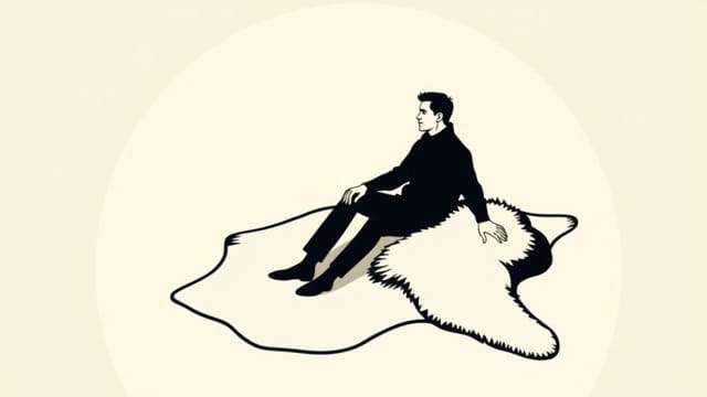 Man On Bearskin Rug