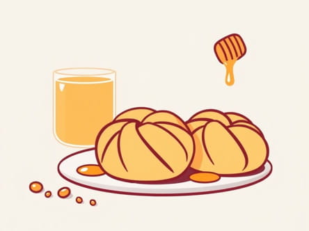 Jewish Dessert Of Knotted Pastries Honey