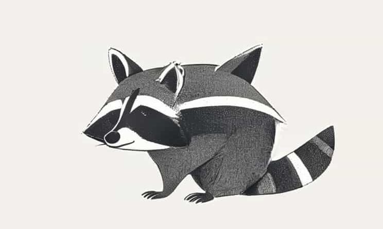 A Drawing Of A Raccoon