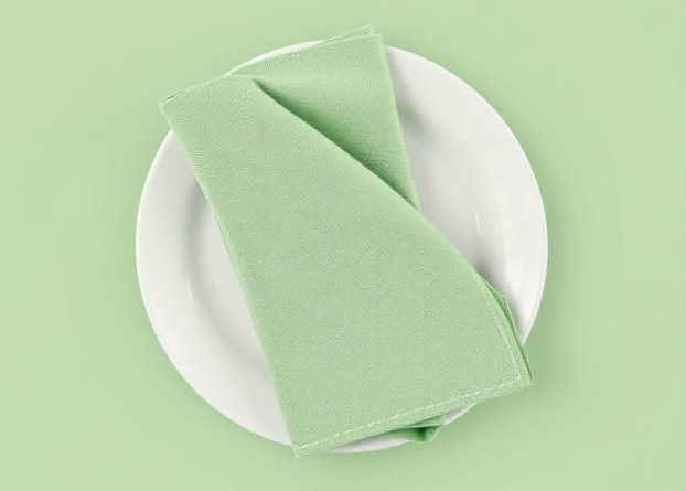 Green Linen Hemstitch Napkins