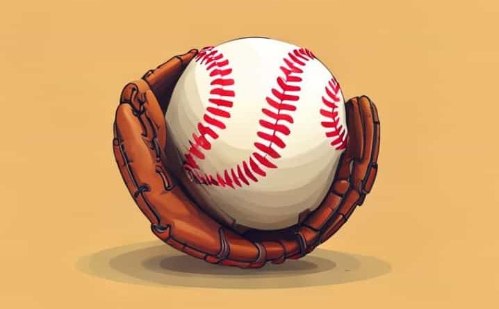 Baseball In The Fall With A Worn Glove