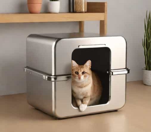 Xl Stainless Steel Litter Box With Lid